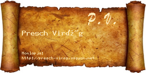 Presch Virág névjegykártya